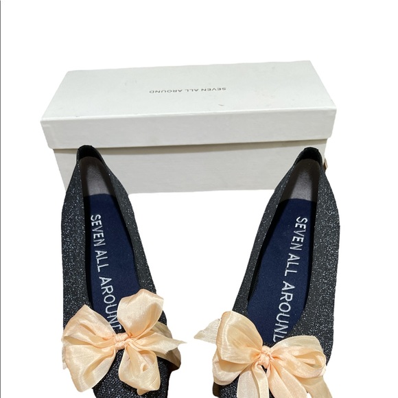Seven All Around No.3 Ballerina Flats Shoes Black Sparkle Beau Collection - Picture 11 of 11